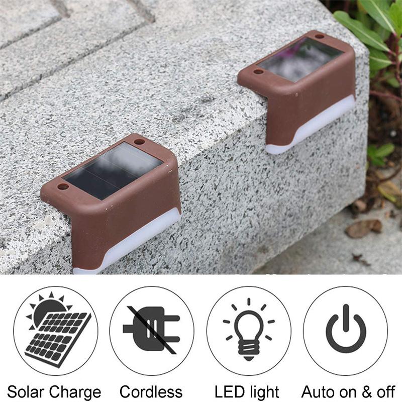 1/4/8/ Szt. Solarne Lampy Pokładowe LED Wodoodporne Zewnętrzne Zasilane Solarnie LED Lampy Schodowe Na Tarasy Schody Patio Podwórko Ogród Dekoracja