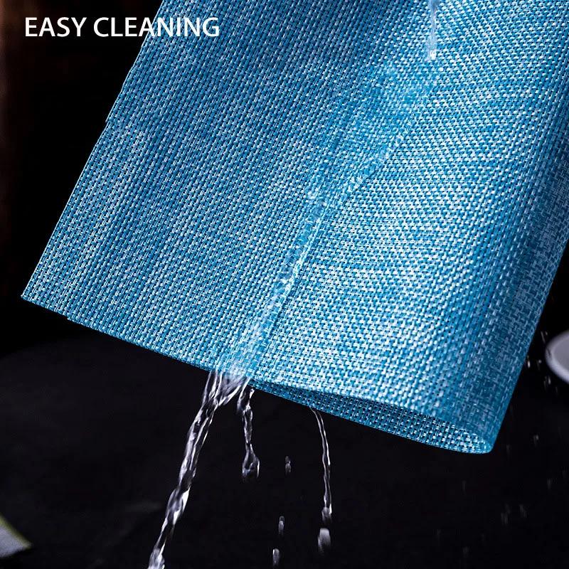 4/6/8/10Pcs Table Placemats PVC Non-slip Placemat For Dining Table Weave Mats Cup Coaster Kitchen Accessories Home Decor