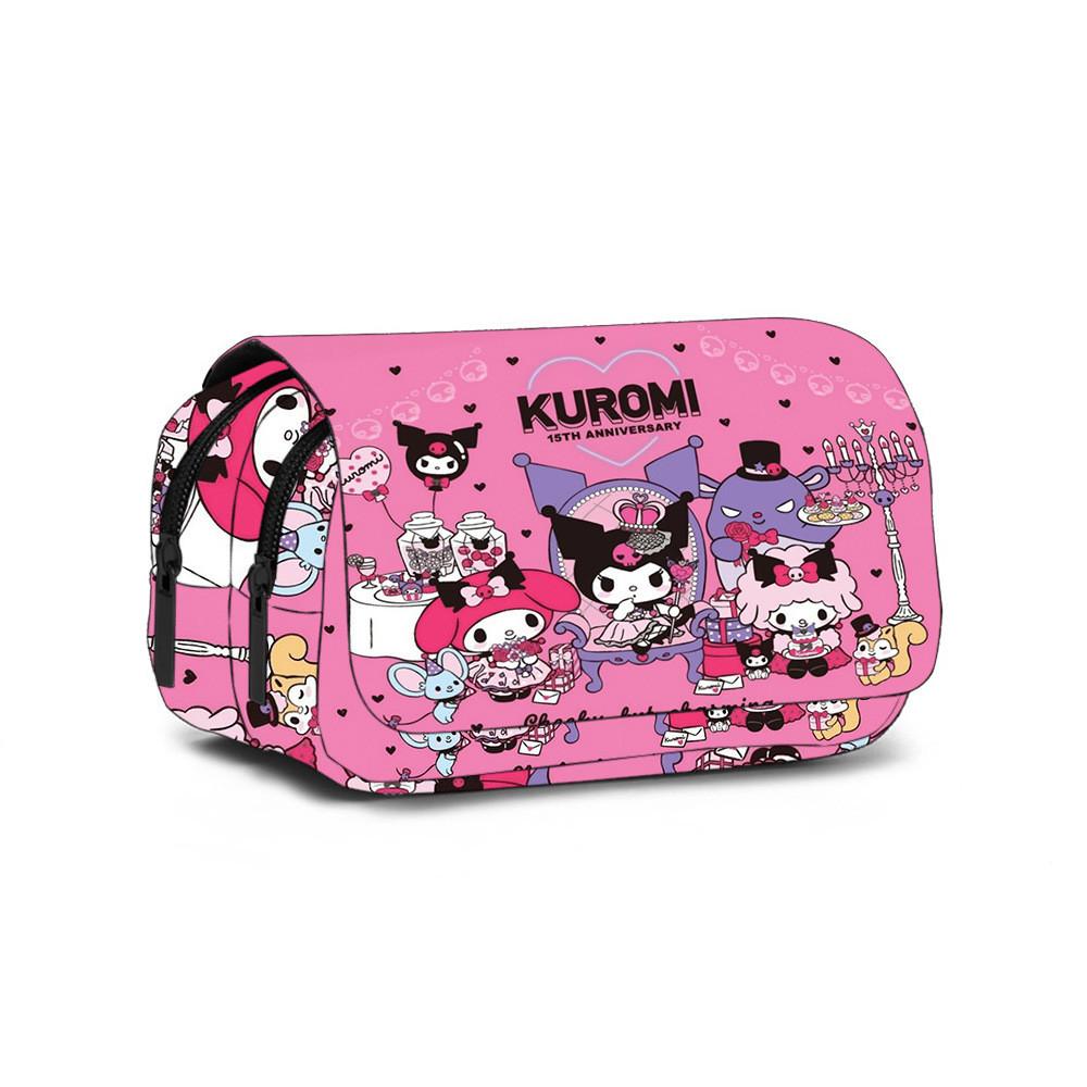 Kuromi Double Layer Pencil Case With Large Capacity For Kids And Teens