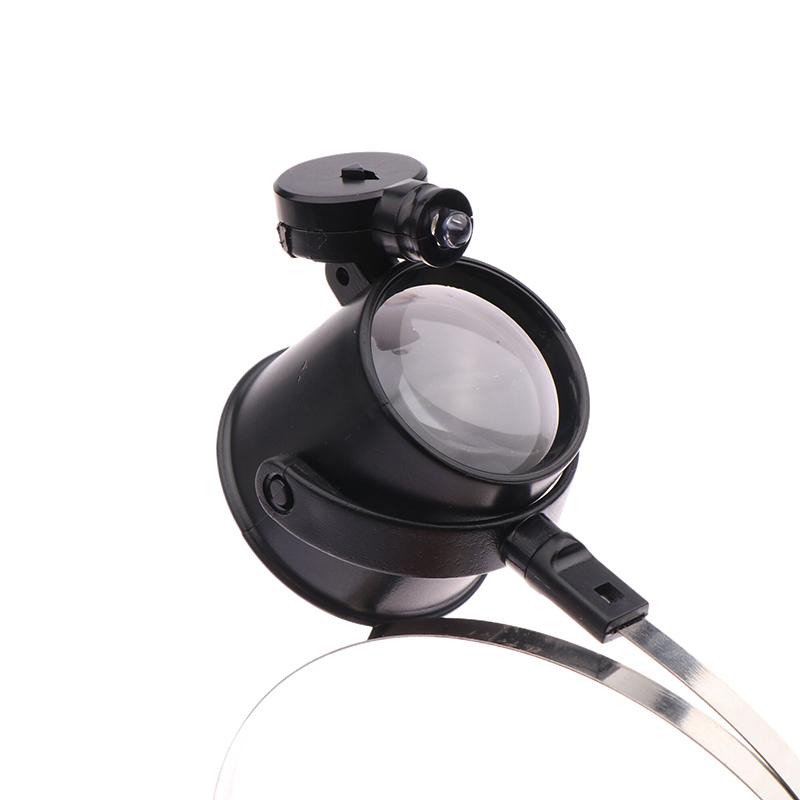 Head Mounted 15X Repair Magnifier With Led Lamp Adjustable Repair Watch Jewelry Tool Magnifier Watchmaker Tools Accessories