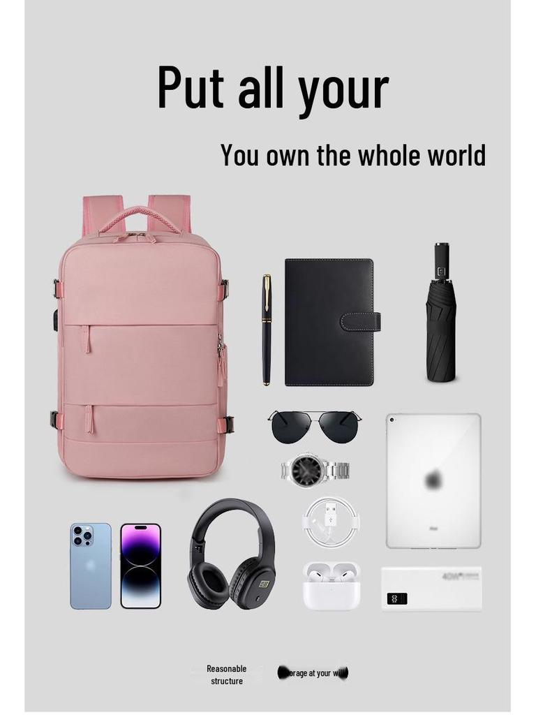 Multifunctional Travel Backpack with Shoe Compartment and Wet/Dry Separation for Business and Outdoor Use