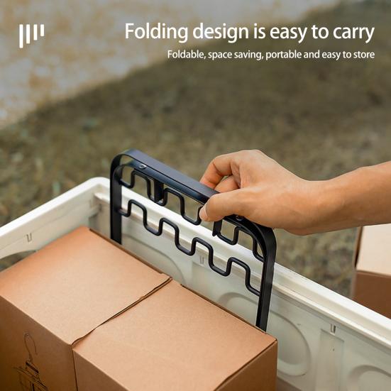 Garbage Bag Holder Foldable Versatile High Stability Space-saving Strong Load-bearing Iron Outdoor Camping Rubbish Bag Hanging Rack for Picnic