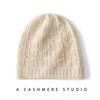 Warm Cashmere Beanie Hat Men Women Thick Knit Winter Cap Solid Color Ribbed Cuff One Size Fits All
