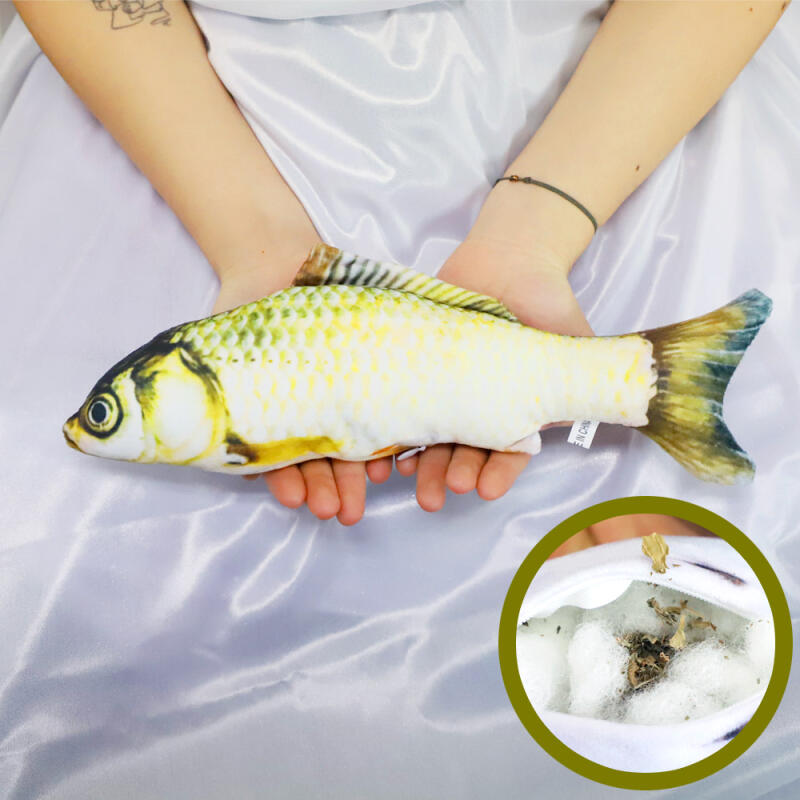 Fish Catnip Toy 30cm (Yellow-Green Carp)
