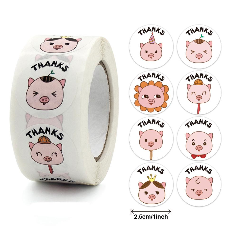 Custom Decal Stickerbook 8 Styles Cartoon Animals Thank You Note X042