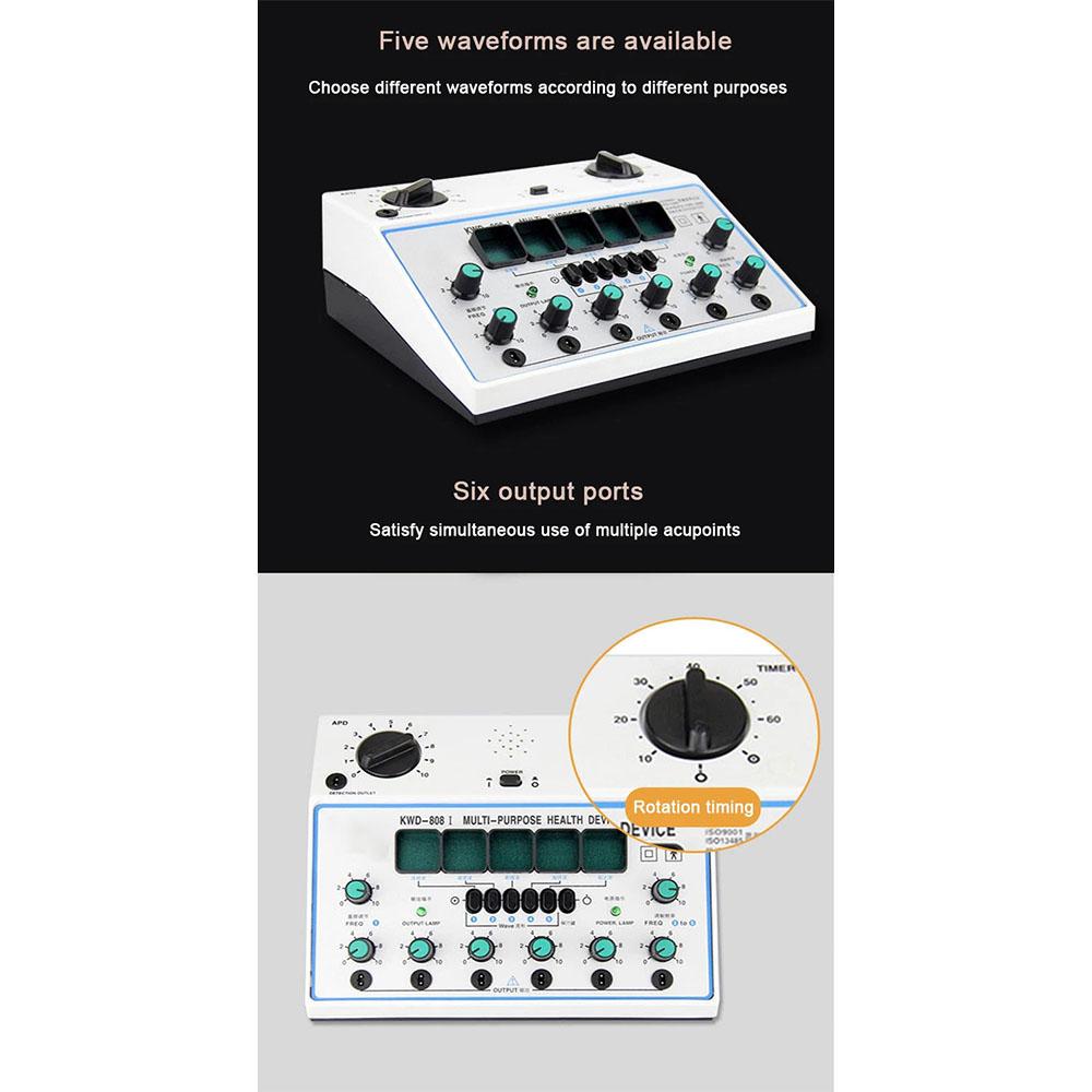 TENS EMS Muscle Stimulator 6 Channel Output Patch Pulse Massager Electronic Acupuncture and Relaxation Device
