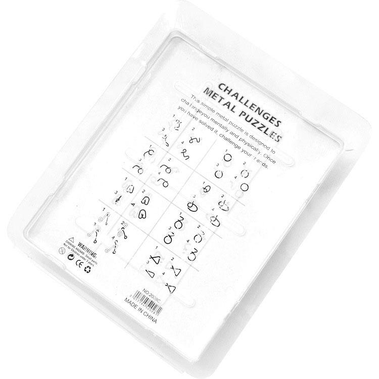 8Pcs/Set 3D Metal Puzzle Mind Brain Game Toy Children Adults Interactive Anti-Stress Funny Game Montessori Educational Toys