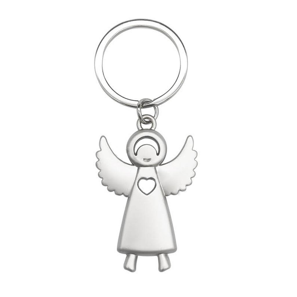 Trendy Guardian Angel Wing Keychain Silver Blessing Pendant Key Chain Versatile Cellphone Lanyard Stylish Bag Accessory