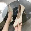 Versatile Professional Spring Mid-heel Single Shoes High Heels Stiletto Work New Pointed Fairy Shoes