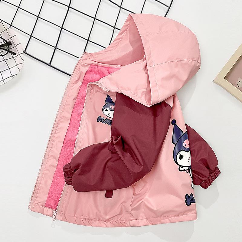 Girls Big Kids Fleece Lined Long Sleeve Casual Windbreaker Jacket Outerwear