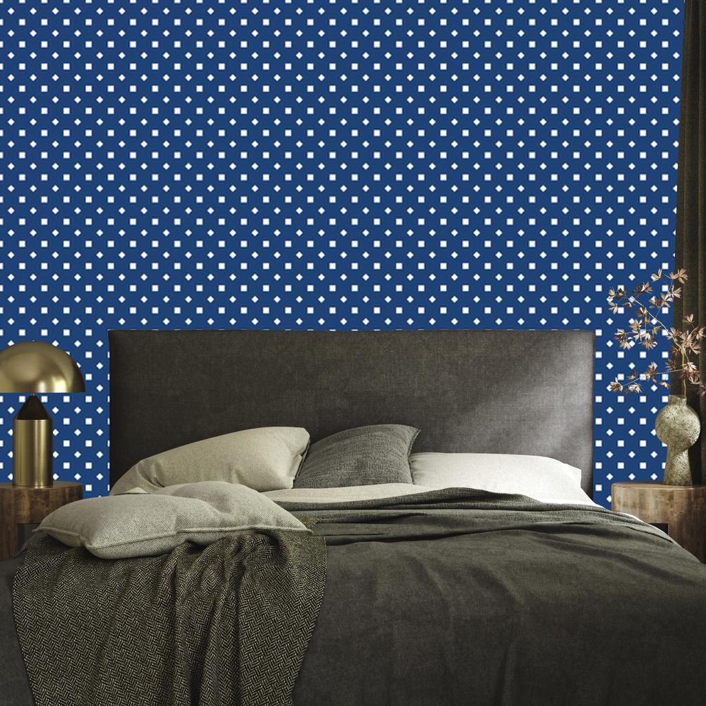 Dotted Blue Wallpaper, a Calm Tone for the Living Room and Bedroom 50x1000