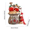 Feng Shui Decor Statue Decorative Persimmon Treasure Basin Prosperity Sculpture for Cabinet Bookshelf Shelf Office Birthday Gift
