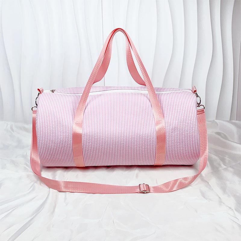 Seersucker Stripe Crossbody & Pillow Handbag - Minimalist, Foldable Travel & Beach Bag