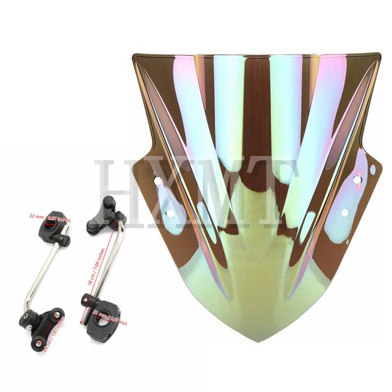 Motorcycle Windshield Windscreen With adjustable bracket Wind Screen For Yamaha MT125 FZ1 FZ6 FZ8 FZ8N XJ6 MT-01 MT03 MT09 MT07