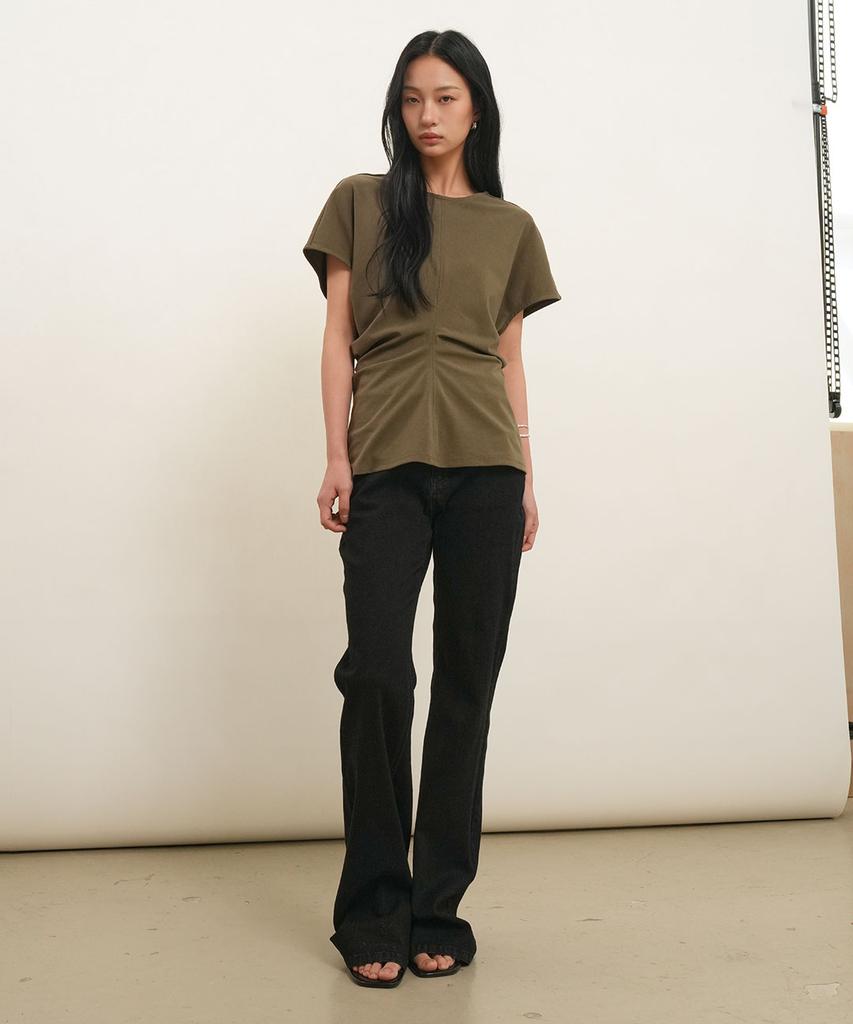 GENERALIDEA Back Point Draped T-Shirt [Khaki] / Gf2Lts524