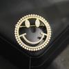 New Product Cute Imitation Pearl Geometric Stone-inlaid Smiley Face Brooch Temperament Versatile Retro Niche Expression Pin Accessories Women
