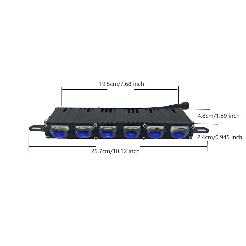 6 LED Grill Lights Projector Fog Light Hi-Lo Beam White Yellow Front Grill Trim Lamps for Car Truck Offroad UTV ATV Motorcycle