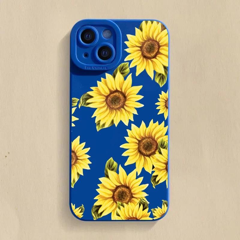 Cute Sunflower Silicone Phone Case For  Redmi 12 4G 13C Redmi Note 13 12 11 Pro Plus 13 12S 11S 11 10S 10 Shockproof Cover