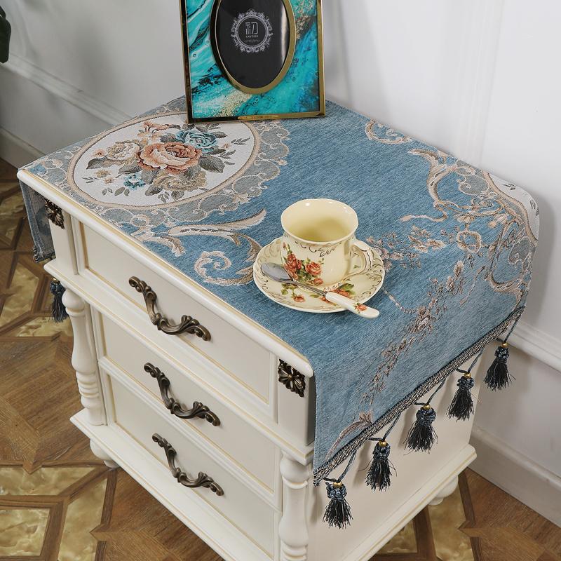Elegant European Style Dust Cover Cloth for Bedroom Nightstand Fabric Tablecloth Pad High End Luxury Home Textile Cover