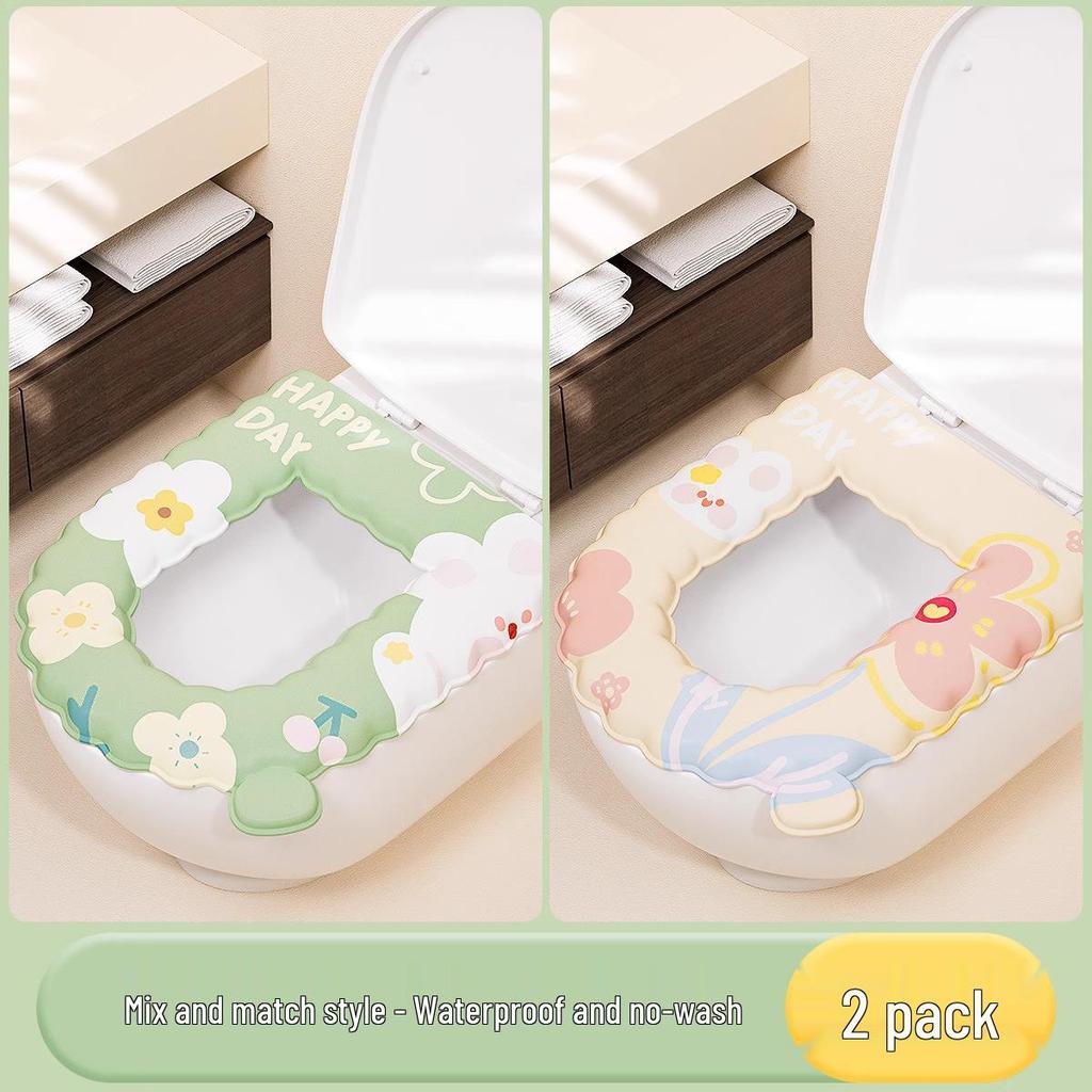 Waterproof High-Foam EVA Toilet Seat Cushion: Washable, Wipeable, Cute Winter Style