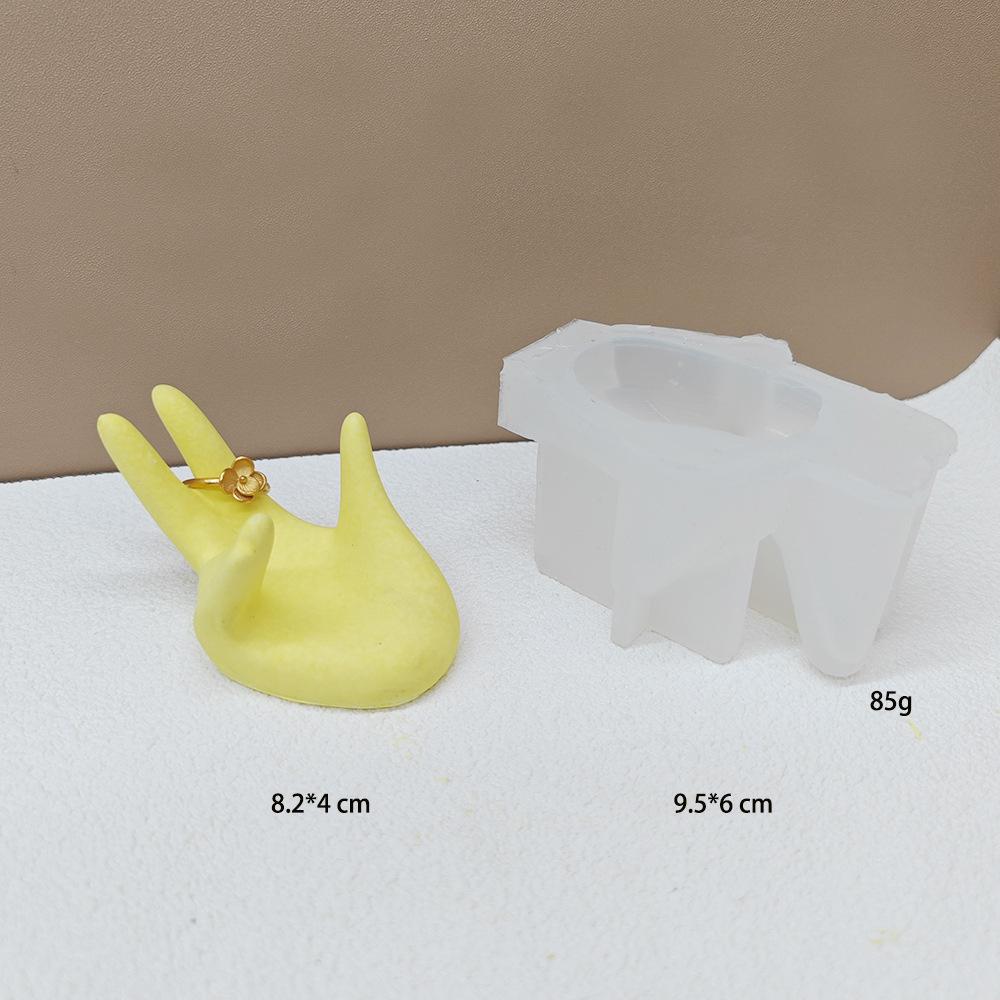 

Finger-shaped gemstone cream tray mold unique hand concrete resin pendant tray silicone mold