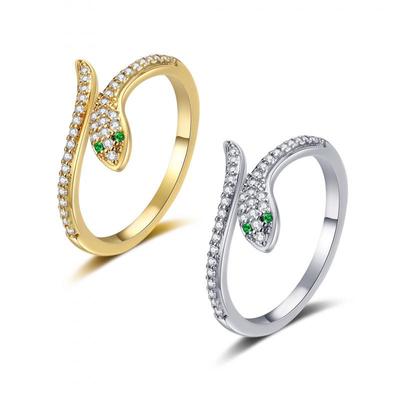 Women's Luxury Copper Zirconia Inlaid Adjustable Serpent Ring