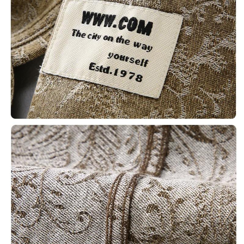 Spring Autumn New Long Sleeve Denim Shirts for Men Fashion Male Streetwear Heavy Jean Tops Cotton Loose Printed Shirts Vintage Clothes