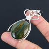 Oval Ocean Jasper Gemstone Wife Wedding Handcrafted Pendant Jewelry 925 Silver