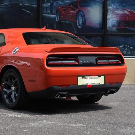 2P For Dodge Charger Red Car License Plate Frame Black Metal Cover Accessories