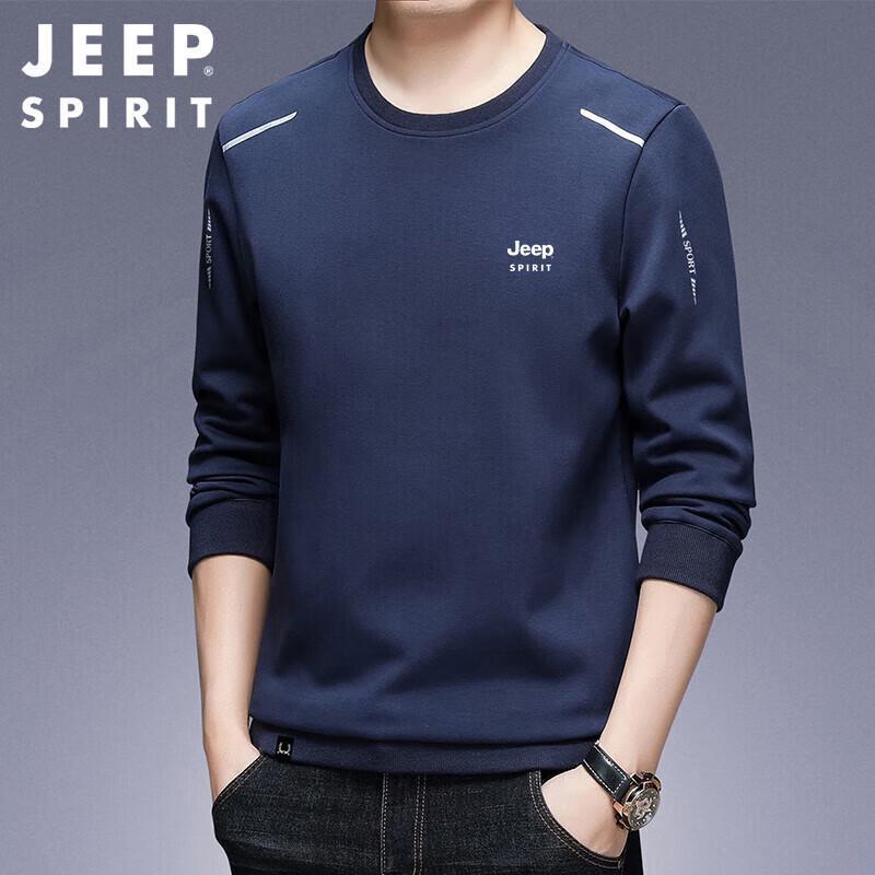 JEEP SPIRIT Men's Round Neck Loose Fit Sweatshirt