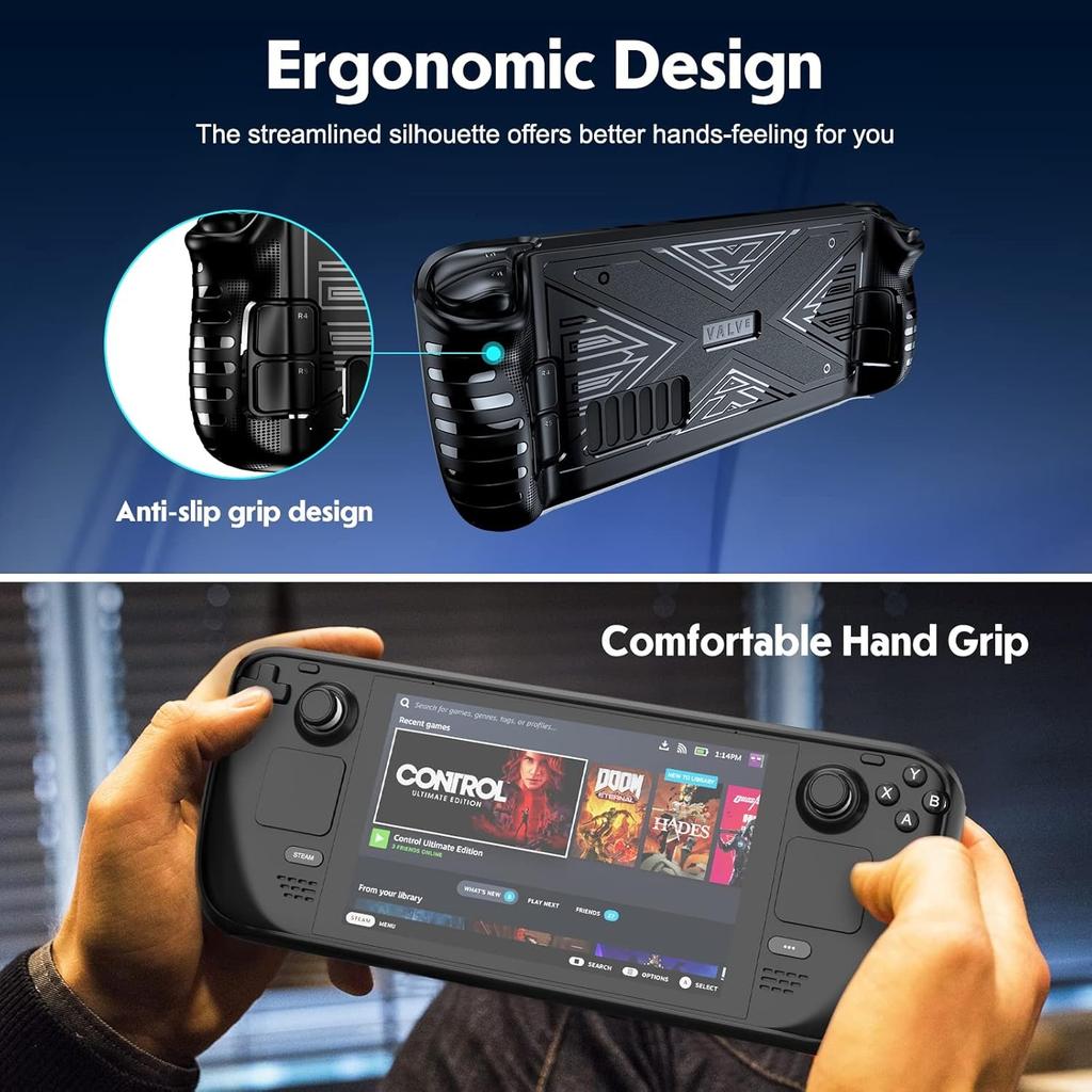 X Textur Steam Deck Schutzhülle Weiche TPU Hülle Stoßdämpfung Kratzfest Schale Kühl Langlebige Haut Ergonomie Rutschfester Griff