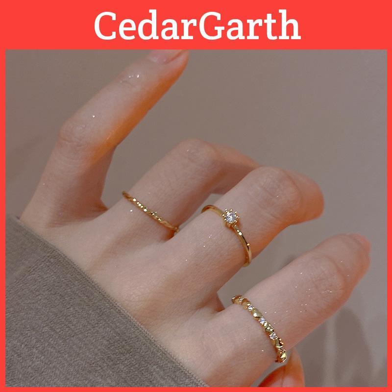 Bague Ajustable Géométrique Élégante en Cuivre Pour Femmes Avec un Design Exquis en Zirconia