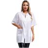 Unisex Herren Damen Wasserdichtes Friseurhemd Kurzarm Atmungsaktive Pflege-Schürze mit Taschen