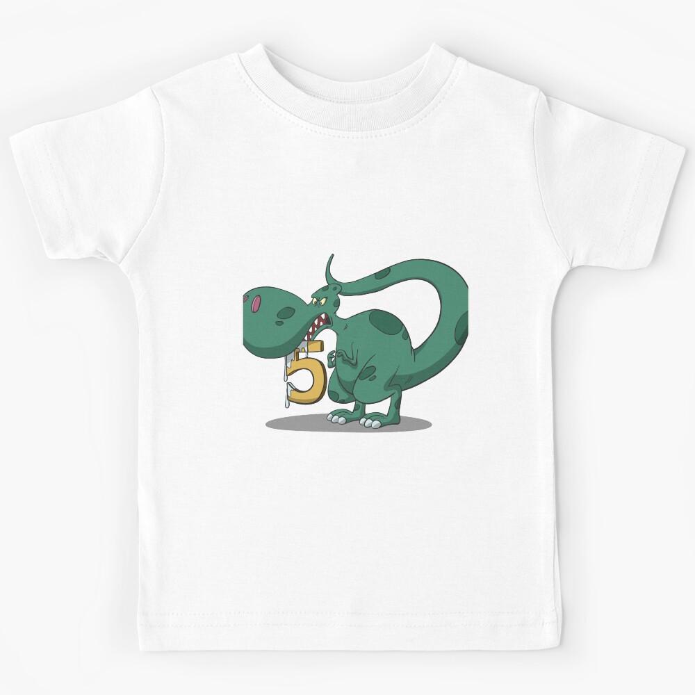 Dino kids 5th birthday gift Kids T-Shirt 150