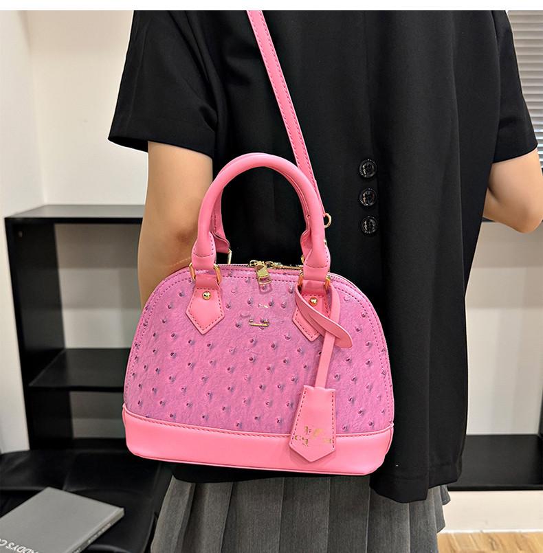 Women's Vintage 2025 Ostrich Pattern Large Capacity Handbag - Single Shoulder/Crossbody