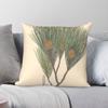 Botanical Pine Square Pillowcase Polyester Linen Velvet Printed Zip Decor Home Cushion Cover