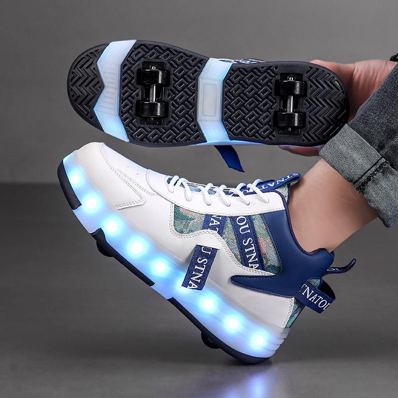 

Детские кроссовки-ролики, светящиеся, перезаряжаемые, съемные, четырехколесные, взрослые кроссовки на колесах 40