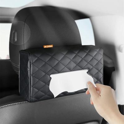 JEYODA Porta-lenços de Carro Porta-lenços de Carro Interior para Para-sol Couro PU Adequado para Vários Veículos Caixa, Suporte, Decoração, Montagem no Encosto de Cabeça/Corrimão/Painel/Para-sol,