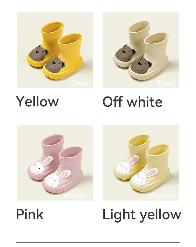 Happy Mary Kids' Waterproof Cartoon Rain Boots with Velvet Lining - Spring/Autumn Collection