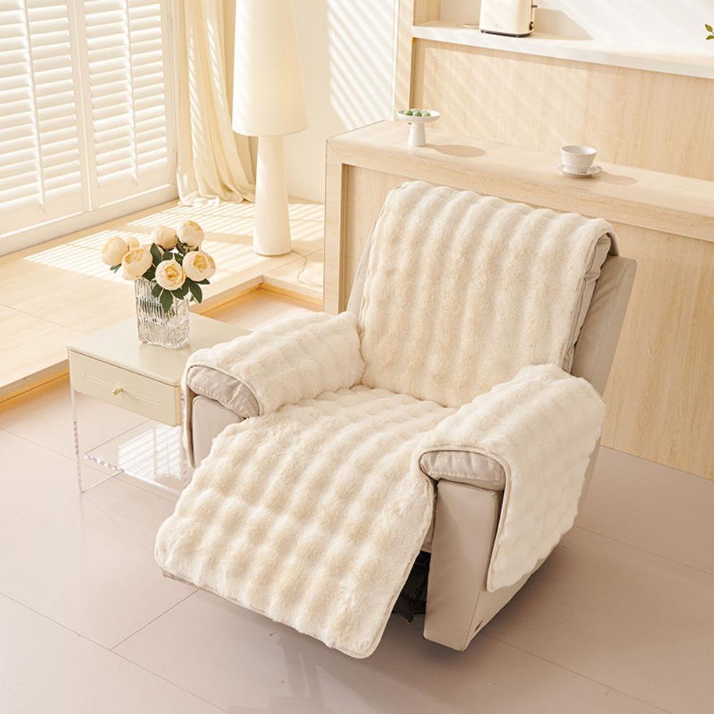 Wear-resistant Plush Single Recliner Sofa Cover Anti-slip Particles Sofa Mat  Living Room