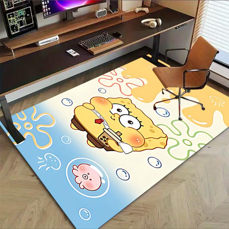 1PC SpongeBob SquarePants, Bubble Tea Carpet Ultra Soft, Thick & Absorbent, Non Slip Machine Washable Mat for Entryway