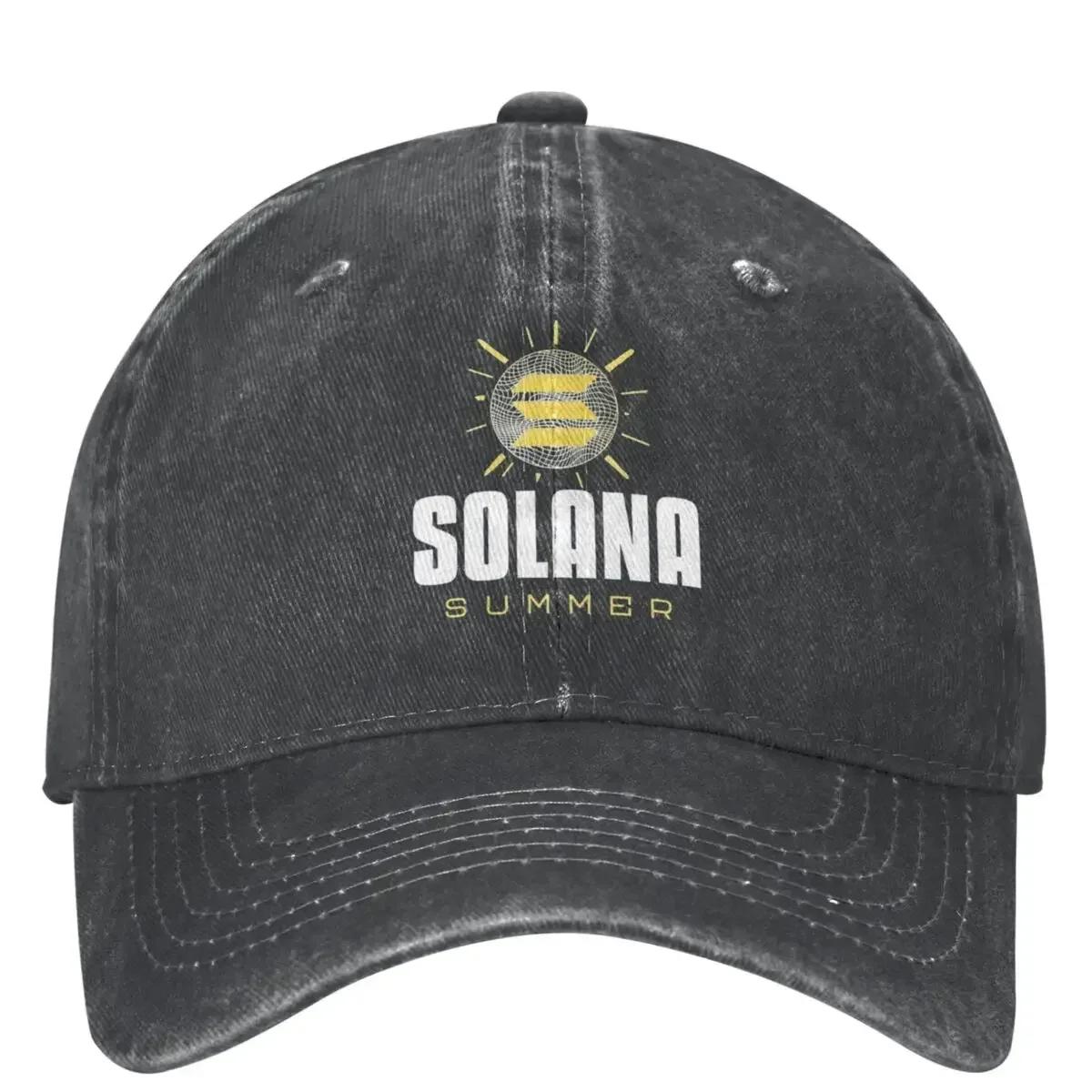 

Sun Solanaed Cryptocurrency SOL Baseball Cap Internet Coin Women Men Hip Hop Hats Tennis Skate Sun-Proof Snapback Cap One Size