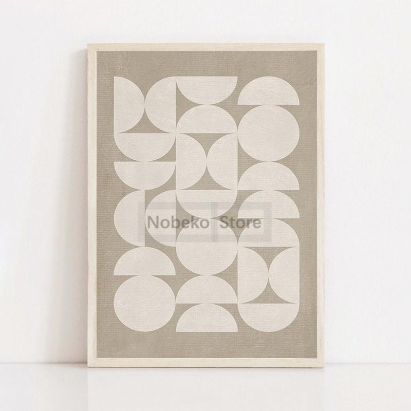 Impressões Minimalistas Modernas Pintura em Tela Bege Cores Neutras Simples Pôster de Arte Mid-Century Arte de Parede Imagens Decoração de Sala de Casa