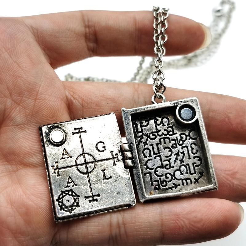 2026 Necklace Punk Retro Magic Book Hidden Skull Funny Dark Necklace Female Jewelry Pendant Necklace for Women