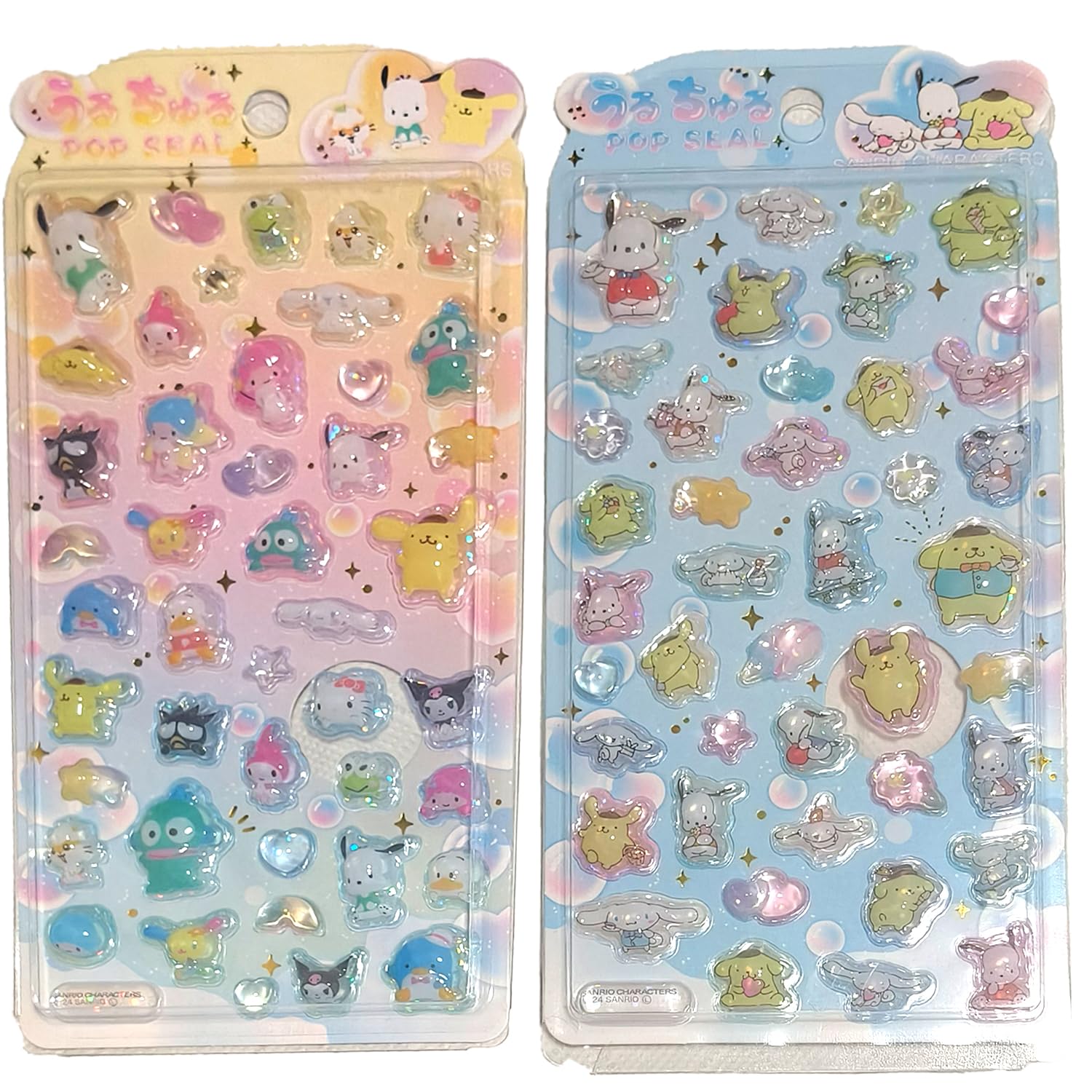 

Winnges 3D Pop-up Sticker Set Cinnamoroll Pompompurin Pochacco Puffy Smartphone Decoration Kids DIY Diary Attachment Craft Supplies Smartphone Case