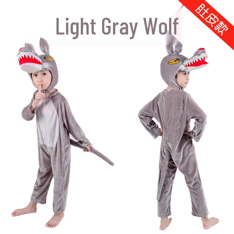Gray Wolf, Tiger, Lion, Sheep, and Crocodile Kids' Animal Performance Costumes for Shows