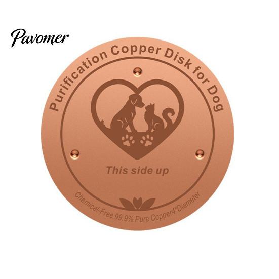 Pure Copper Disc for Dog Water Bowl Purification Dog, 4-Inch Diameter Disc, Raised Fountain with 3-Point Support Dispenser Durable