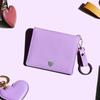 Matt Mini Cowhide Combination Keyring Wallet Lavender + Cream
