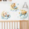 Cloud Moon Bear Wall Sticker Self Adhesive Removable Kids Room Bedroom Living Room Decor
