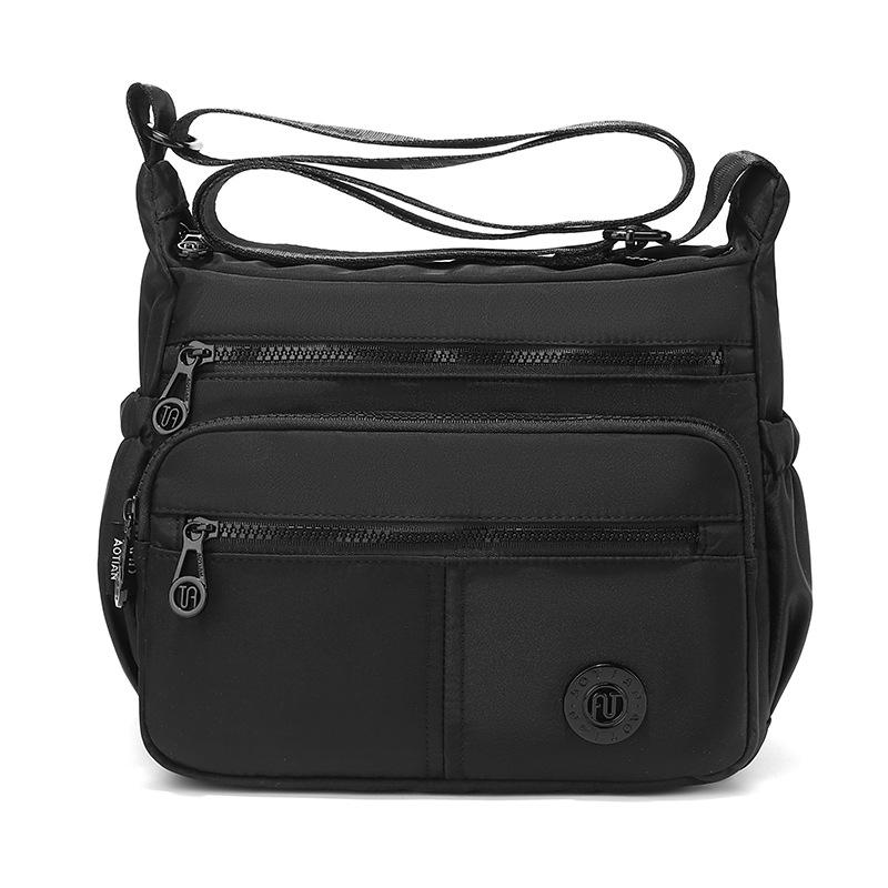Women Multi Pocket Nylon Crossbody Bag Lightweight Shoulder Handbag Travel Purse